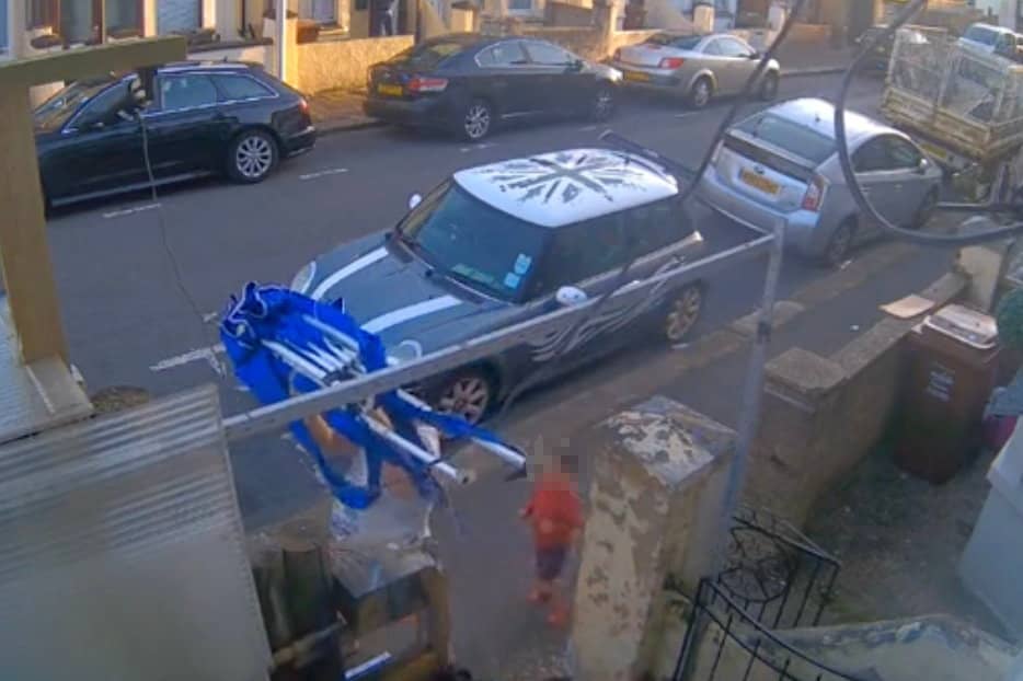 Man captured on CCTV stealing a gazebo from the front garden of Stuart and Sherry Whibley, in Gillingham, Kent, on June 19, 2024.