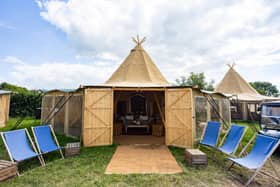 A glamping site is providing posh accommodation for fussier Glastonbury Festival goers. 