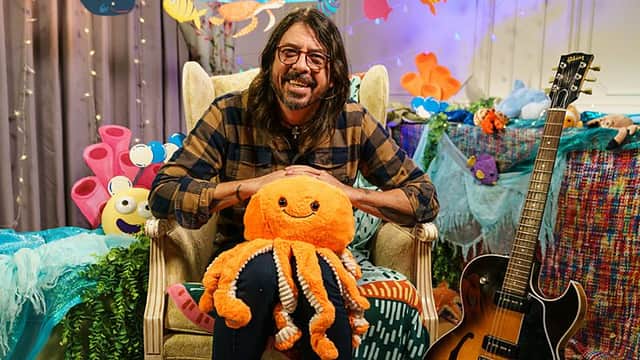 Dave Grohl. Foo Fighers and Nirvana rock legend, will read a book inspired by a Beatles hit song (Picture: BBC)