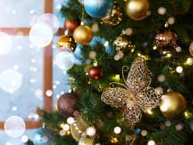 Christmas decorations from Gisela Graham and Lidl, along with Christmas lights 