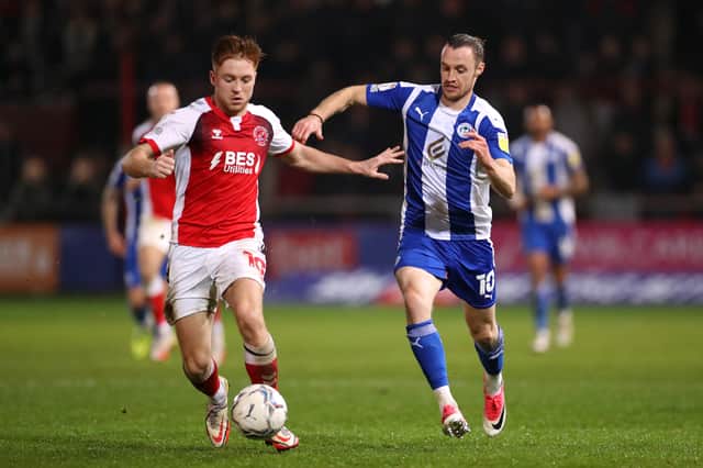 Will Keane in action for Wigan Athletic.  