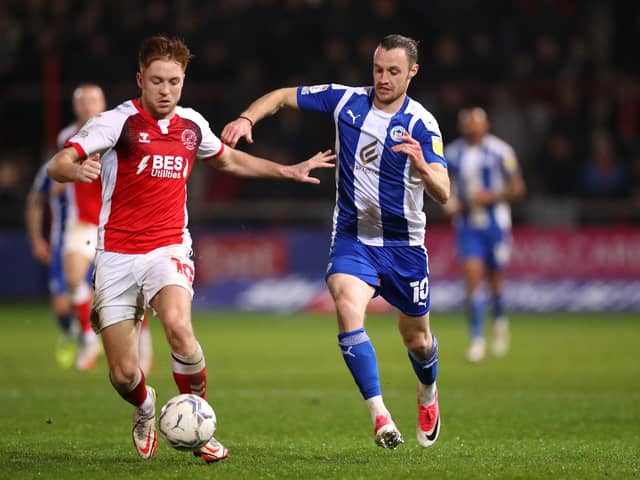 Will Keane in action for Wigan Athletic.  