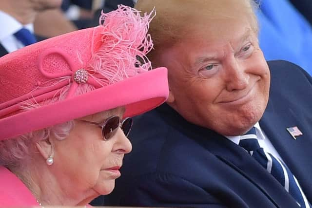 The Queen with then US President Donald Trump on the 75th anniversary of the D-Day landings. Credit: DANIEL LEAL/AFP via Getty Images)