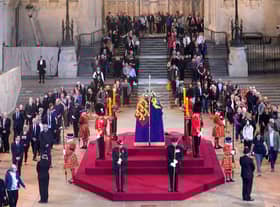 Members of the public file past the Queen’s coffin in Westminster Hall. Credit: Yui Mok - WPA Pool/Getty Images