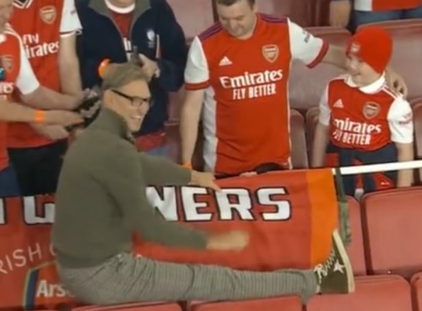 <p>Strictly Come Dancing star Tony Adams was spotted dancing at Emirates Stadium at Arsenal’s 3-2 victory over Liverpool.</p>