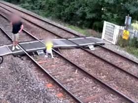 CCTV footage released by Network Rail capturing some of the reckless behaviour at a popular level crossing.  