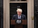 Boris Johnson addresses the nation as he announces his resignation outside 10 Downing Street 7 July 2022 (Photo: Dan Kitwood/Getty Images)