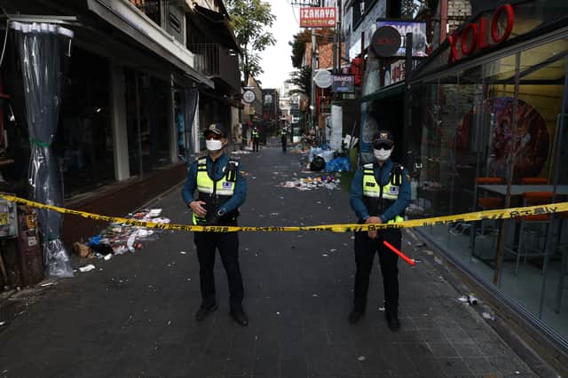 <p>More than 150 have died in a crush in South Korea</p>