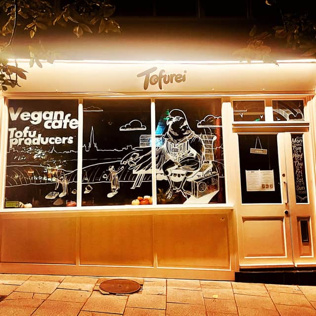 Pictured A self-proclaimed "pigeon-positive" vegan shop where the incident took place outside. Is there a pigeon murderer on the loose? A local community are on a manhunt after footage is shared of a man brutally crushing a pigeon with his scooter. 
