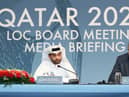 FIFA Secretary General (R) and Hassan al-Thawadi (L) took decision to move World Cup schedule in 2015