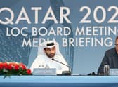 FIFA Secretary General (R) and Hassan al-Thawadi (L) took decision to move World Cup schedule in 2015