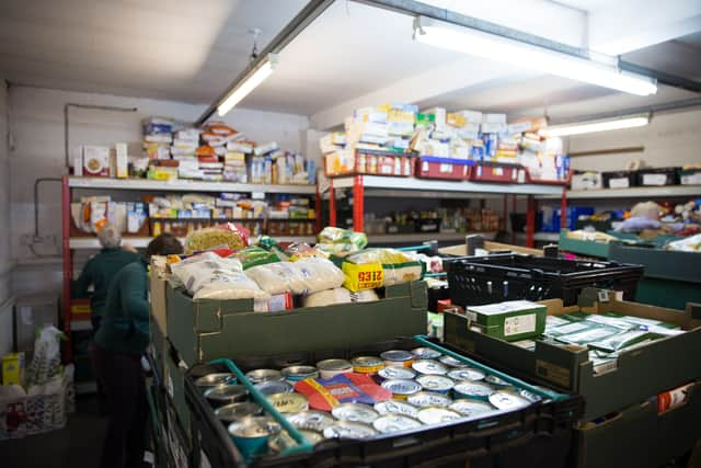 Crates of food at a Trussell Trust food bank (Photo: Trussell Trust)