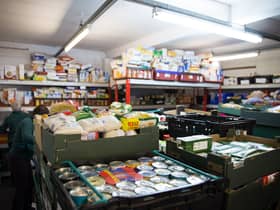 Crates of food at a Trussell Trust food bank (Photo: Trussell Trust)