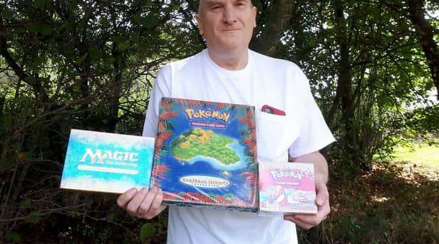 Gordon White, 58, a dad who spent 16 years building up a collection of rare Pokemon cards for his kids who has been left stunned after it sold at auction for almost £200,000