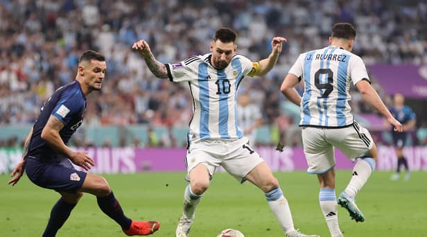 Messi and Alvarez for Argentina at Lusail Stadium in semi-final