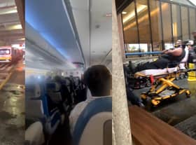 A video filmed shortly after landing shows the cabin in disarray, with debris strewn across the aisle and passengers wearing oxygen masks. 