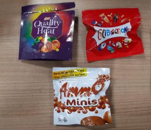 Police have seized edible cannabis that drug dealers had disguised as Christmas chocolates