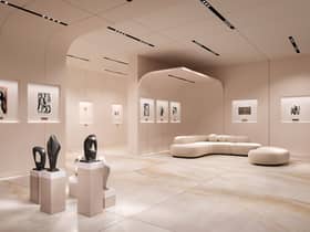 Art gallery pictured in the $40 million luxury underground bunker.
