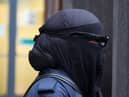 Xahra Saleem leaves Bristol Magistrates Court where she pleaded not guilty to two charges of fraud.