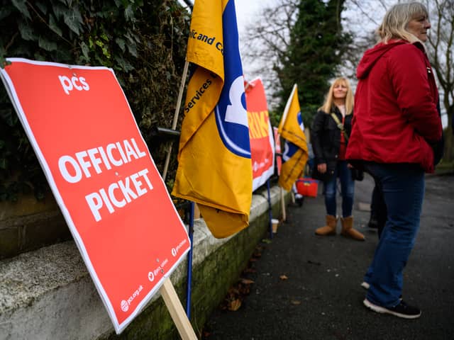 Around 100,000 civil servants will take part in a 24-hour walkout, the Public and Commercial Services (PCS) union has confirmed. (Credit: Getty Images)