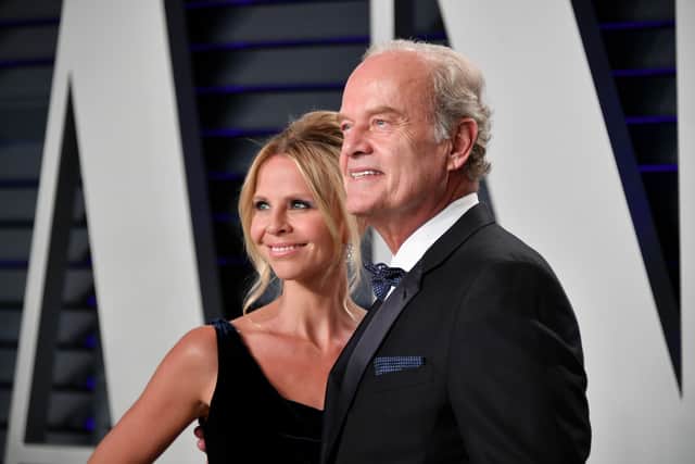 Kayte Walsh (L) and Kelsey Grammer attend the 2019 Vanity Fair Oscar Party hosted by Radhika Jones at Wallis Annenberg Center for the Performing Arts on February 24, 2019 in Beverly Hills, California. (Photo by Dia Dipasupil/Getty Images)