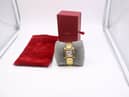 A Cartier watch, which was discovered in a bag of donations to the British Heart Foundation, has sold for almost £10,000 on eBay.