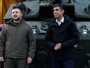 Prime Minister Rishi Sunak and Ukrainian President Volodymyr Zelensky visit a a military facility