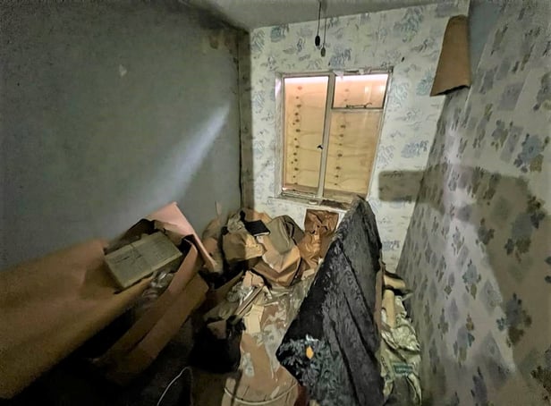 <p> The terraced house in Whitnash Grove, Coventry could easily be a smart family home but for one major snag  the property has suffered from extensive fire damage inside</p>