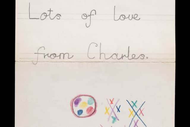The touching note from the future King was in a folder along with other royal letters which had been lying in a cardboard box for more than 40 years. (SWNS)