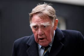 Sir Bernard Ingham arrives in Downing Street to attend a party to celebrate the 85th birthday of Baroness Thatcher on October 14, 2010  (Photo by Oli Scarff/Getty Images)