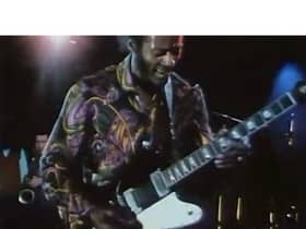 The guitar which is up for auction being used by Chuck Berry (Photo: Gardiner Houlgate)