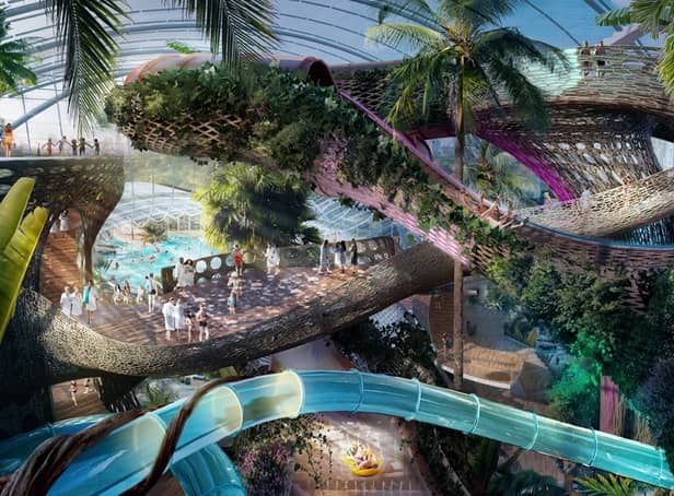  Therme Manchester’s next generation waterpark area, including living waterslides. Credit: Therme