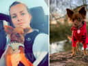 Sofie Hawkins and her dog, Harleigh.