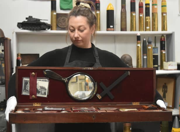 A Victorian vampire slaying kit containing a wooden stake and holy water is up for auction and set to sell for thousands of pounds. The kit which includes a number of tools useful to anyone should they encounter a bloodthirsty vampire originally belonged to a priest living in Wollas Hall, Worcestershire during the late 1800s.