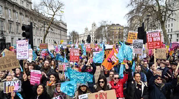 Teachers are  among just one of the many professions striking 