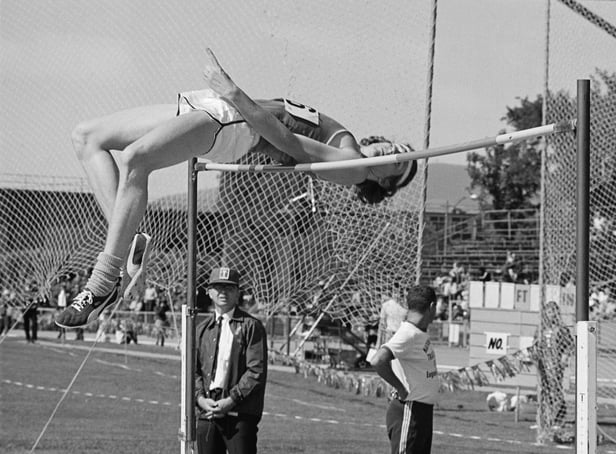 <p>Dick Fosbury of the USA clears the bar in the high jump event at the AAAU Championships, Oregon, USA - Credit: Getty Images</p>