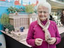 A 93-year-old great-great-gran who has a British Empire Medal (BEM) for her knitting has since created a massive 6ft Buckingham Palace out of wool.