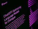 The welcome screen for the OpenAI “ChatGPT” app is displayed on a laptop screen on February 03, 2023 in London, England. 
