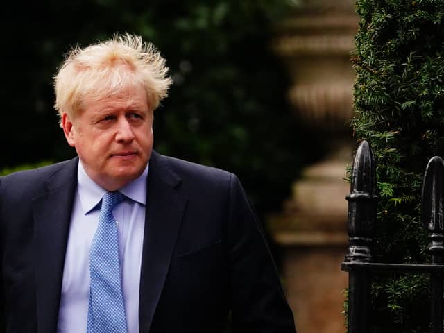 Former prime minister Boris Johnson leaves his home in London. Mr Johnson will give evidence as to whether he knowingly misled Parliament over partygate at a hearing of the Commons Privileges Committee in Portcullis House in central London. Picture date: Wednesday March 22, 2023. Credit: PA