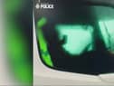 Video grab as secret police video footage captures “selfish” drivers using their phones as they speed along major motorways.  