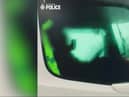 Video grab as secret police video footage captures “selfish” drivers using their phones as they speed along major motorways.  