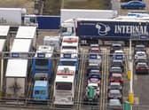 Archive image of trucks and passenger vehicles waiting to board ferries to France at the Port of Dover Ltd. in Dover, UK. Jason Alden/Bloomberg via Getty Images