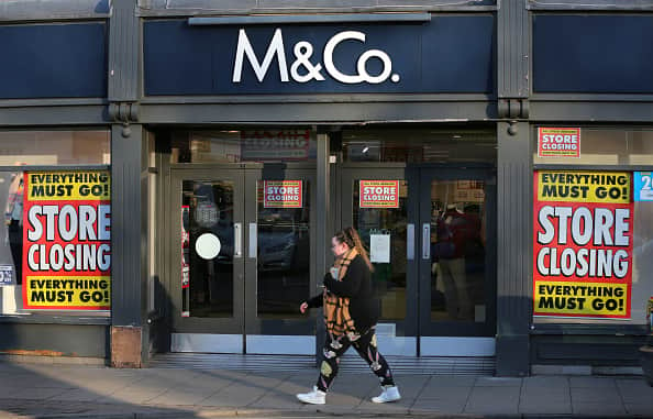 M&Co are closing all their 170 stores this year putting 1910 jobs at risk after they went into administration for a second time in two years. (Photo by Martin Pope/Getty Images)