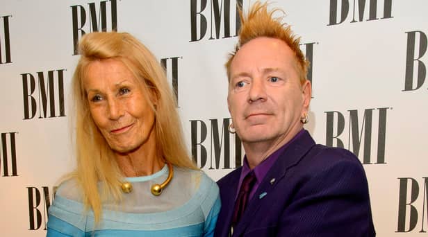 Nora Forster and John Lydon attend the BMI Awards at The Dorchester on October 15, 2013 in London, England.  (Photo by Ben A. Pruchnie/Getty Images)