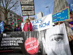 Members of the Royal College of Nursing union could strike until Christmas if no deal is reached with the government over pay.  (Photo by Hesther Ng/SOPA Images/LightRocket via Getty Images)