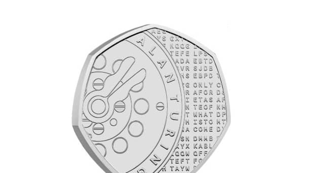 The new 50p coin commemorates Alan Turing’s codebreaking during the Second World War (Photo: Royal Mint)