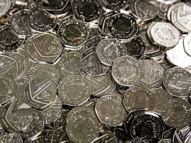 50p coins are seen at the Royal Mint plant (Photo by Matt Cardy/Getty Images)