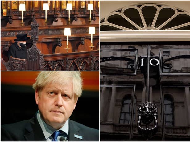Two parties were reportedly held in Downing Street the night before the Queen sat alone at the Duke of Edinburgh’s funeral. (Getty Images)