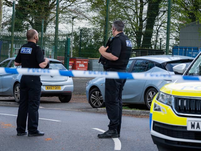 Police forensics continue to search on Castle Canyke, Bodmin. Credit: SWNS