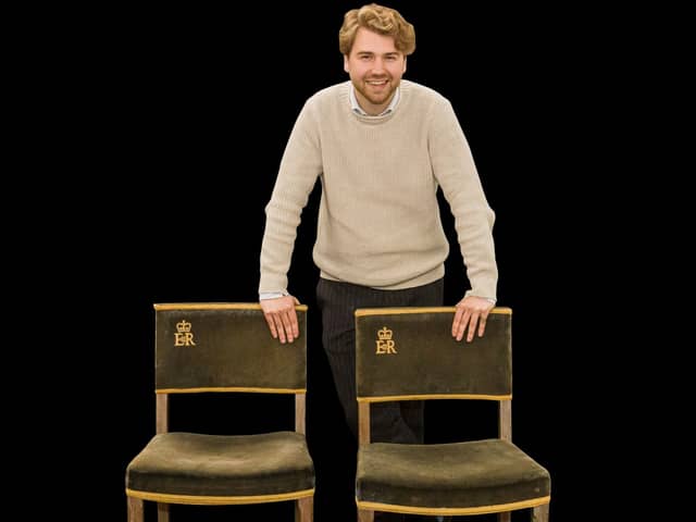 The two chairs from Queen Elizabeth II's coronation (Photo: SWNS)